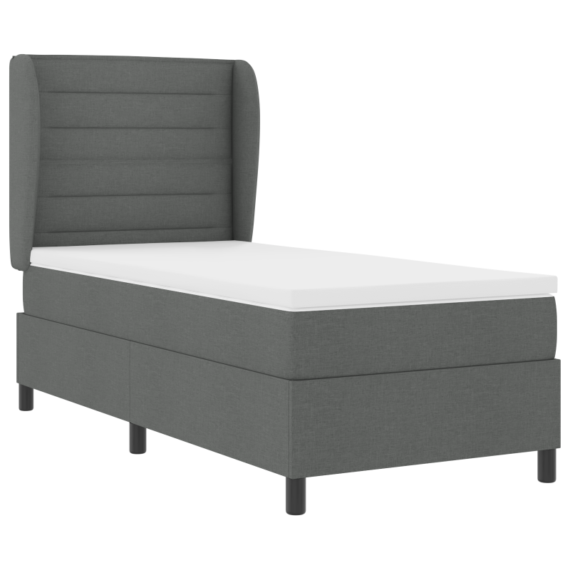 Boxspringbett mit Matratze Dunkelgrau 100x200 cm Stoff