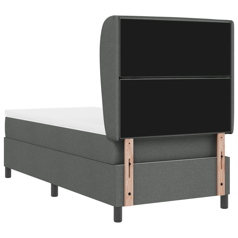 Boxspringbett mit Matratze Dunkelgrau 100x200 cm Stoff