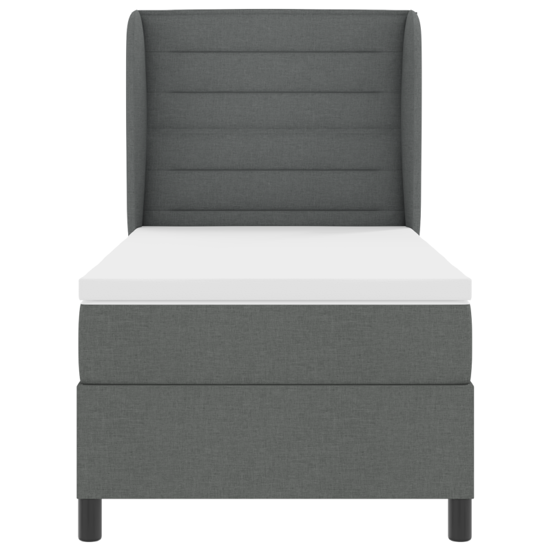 Boxspringbett mit Matratze Dunkelgrau 100x200 cm Stoff