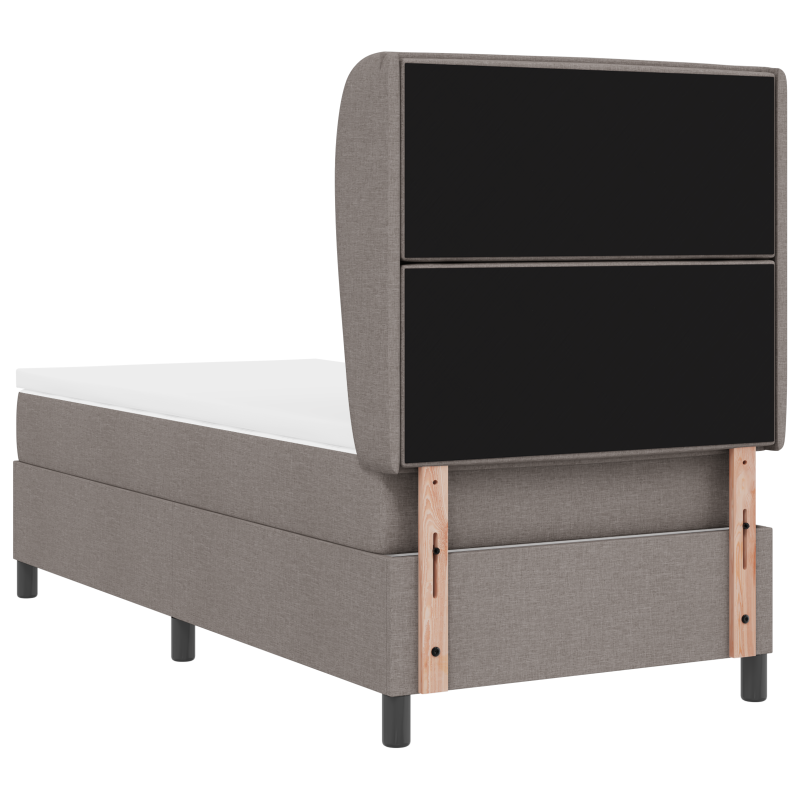 Boxspringbett mit Matratze in Taupe, 100x200 cm, Stoff