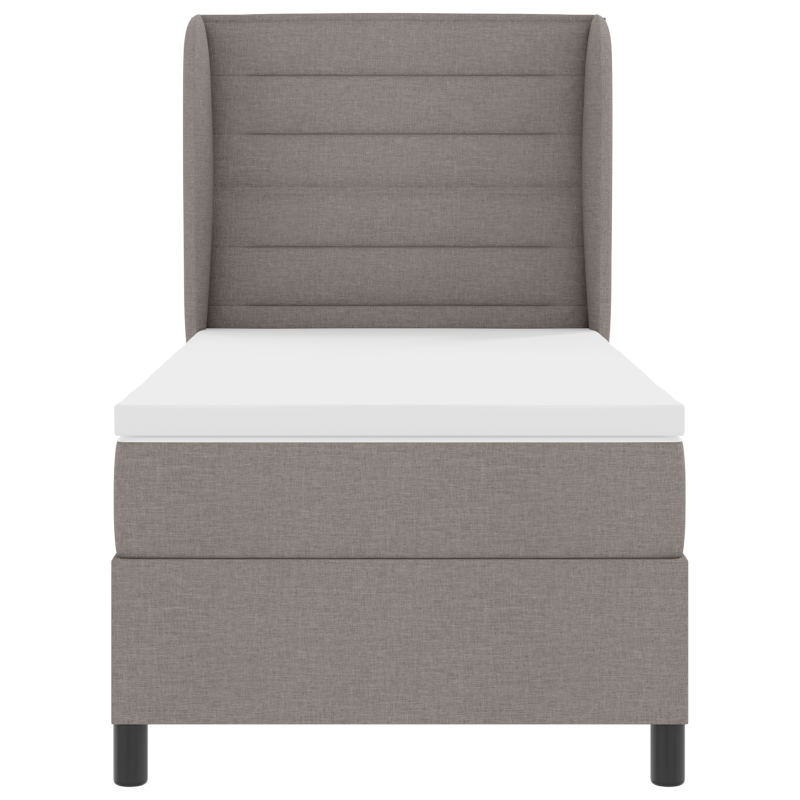 Boxspringbett mit Matratze in Taupe, 100x200 cm, Stoff