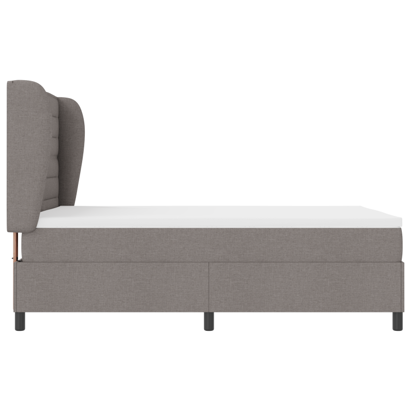 Boxspringbett mit Matratze in Taupe, 140x190 cm Stoff