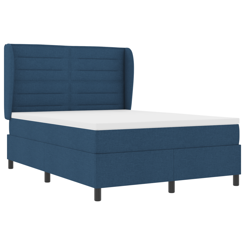 Boxspringbett mit Matratze Blau 140x190 cm Stoff