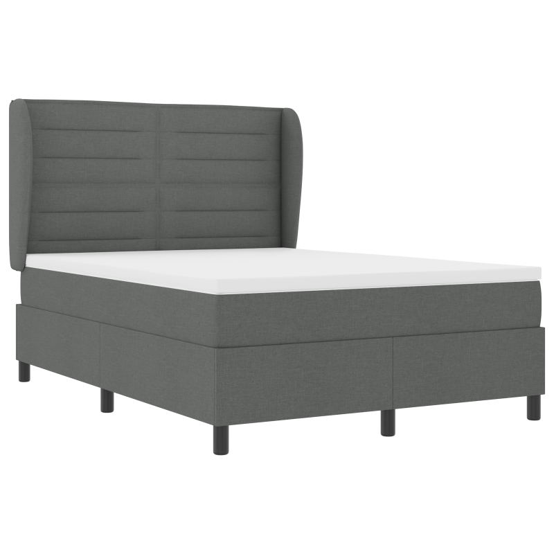 Boxspringbett mit Matratze Dunkelgrau 140x200 cm Stoff