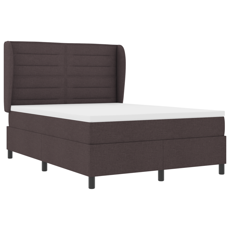 Boxspringbett mit Matratze Dunkelbraun 140x200 cm Stoff
