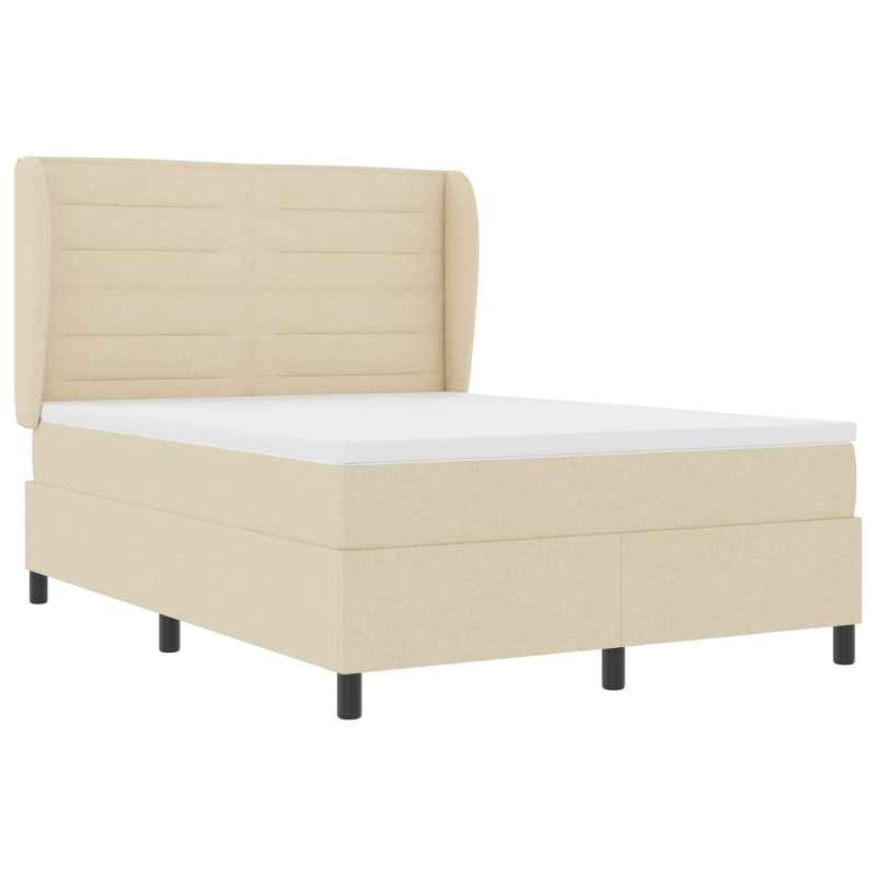 Boxspringbett mit Matratze Creme 140x200 cm Stoff