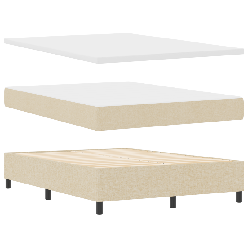 Boxspringbett mit Matratze Creme 140x200 cm Stoff