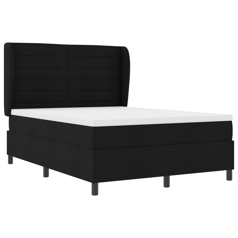 Boxspringbett mit Matratze Schwarz 160x200 cm Stoff