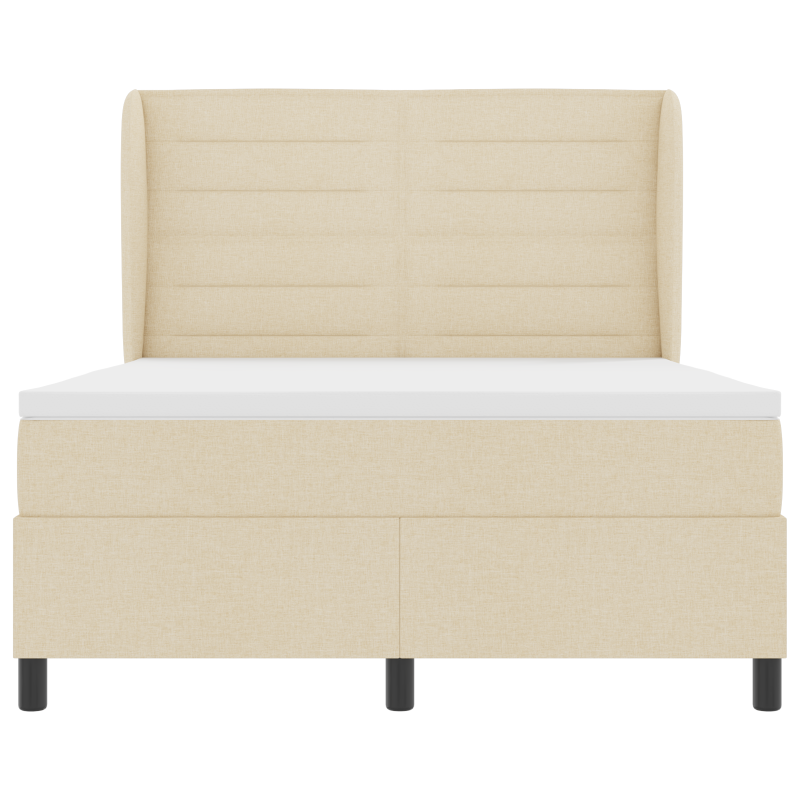 Boxspringbett mit Matratze Creme 160x200 cm Stoff
