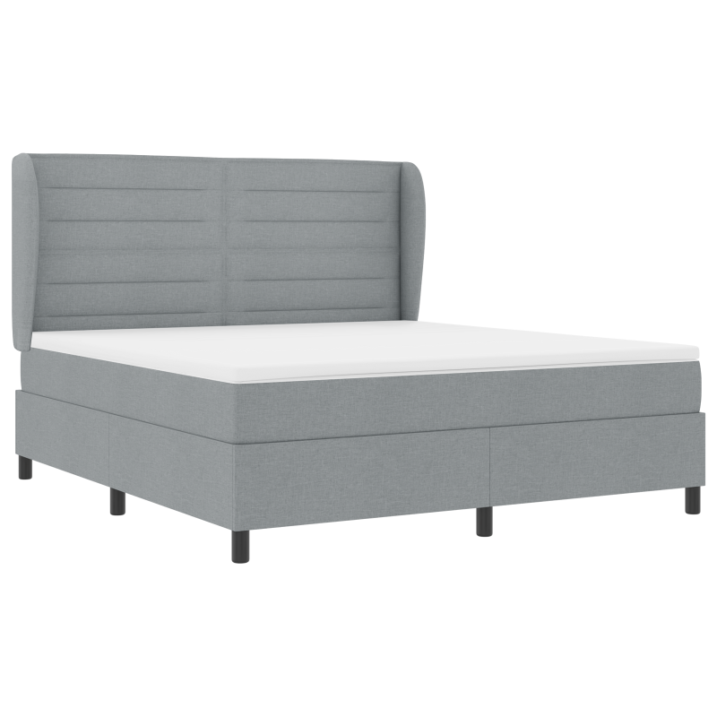 Boxspringbett mit Matratze Hellgrau 180x200 cm Stoff