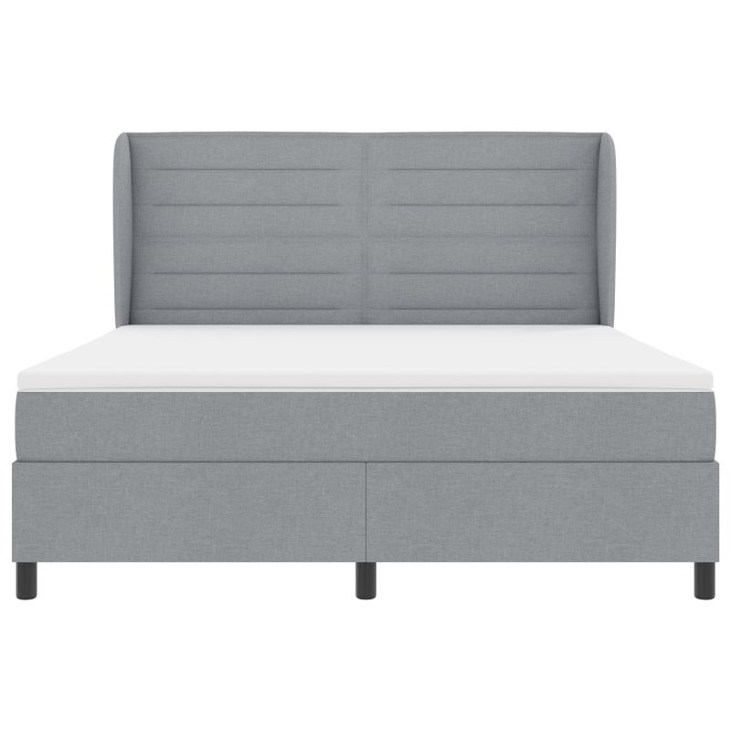 Boxspringbett mit Matratze Hellgrau 180x200 cm Stoff
