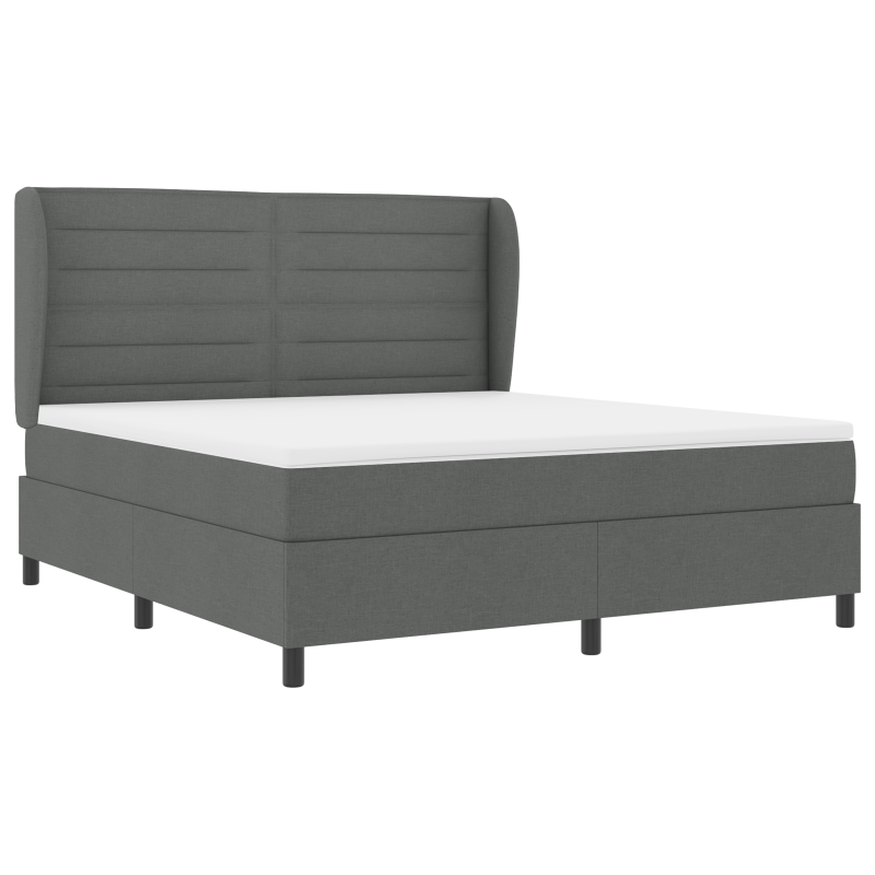 Boxspringbett mit Matratze Dunkelgrau 180x200 cm Stoff