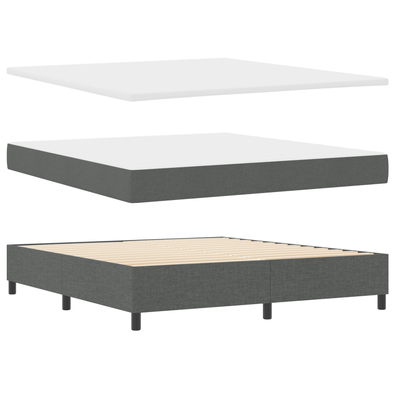 Boxspringbett mit Matratze Dunkelgrau 180x200 cm Stoff