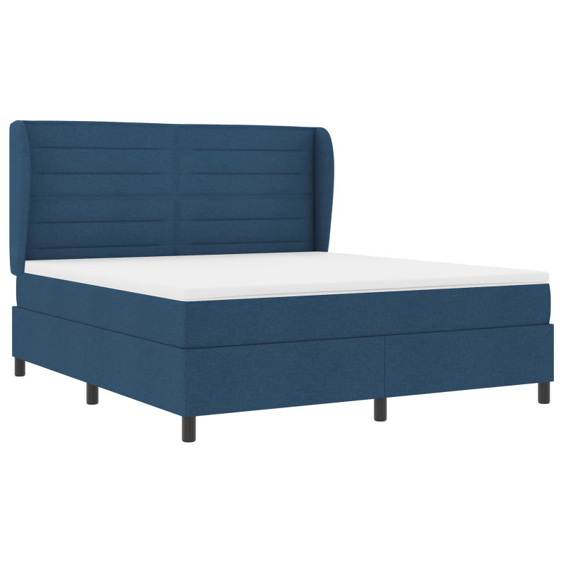 Boxspringbett mit Matratze Blau 180x200 cm Stoff