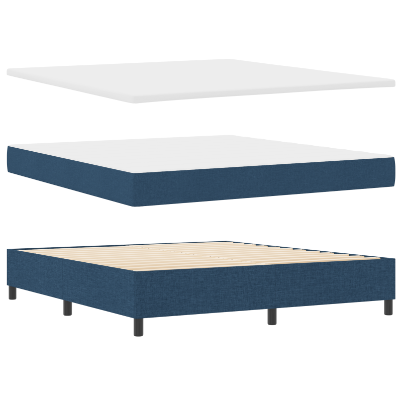 Boxspringbett mit Matratze Blau 180x200 cm Stoff
