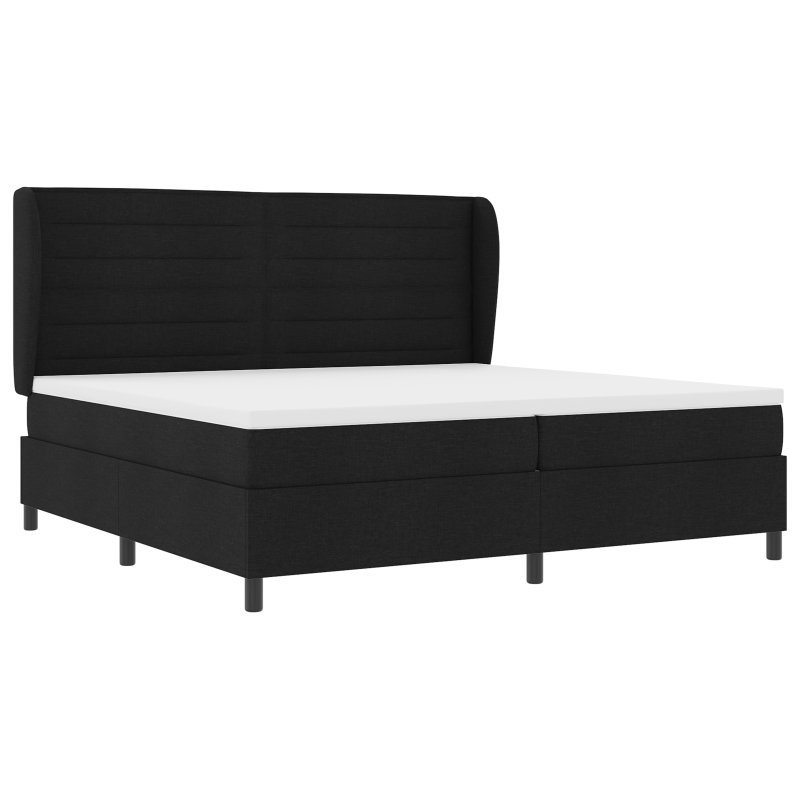 Boxspringbett mit Matratze Schwarz 200x200 cm Stoff