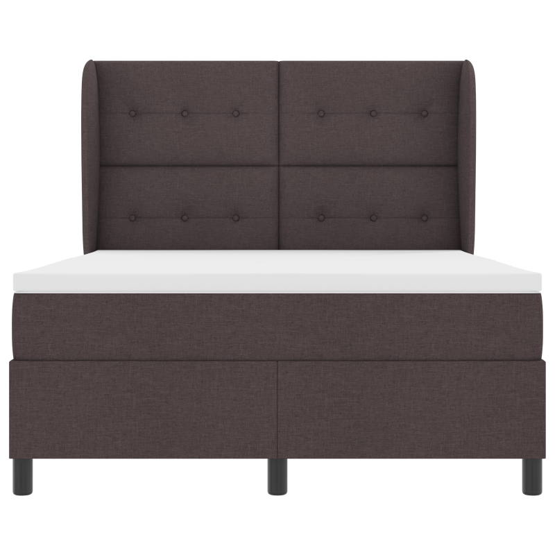 Boxspringbett mit Matratze - Dunkelbraun, 140x200 cm, Stoff