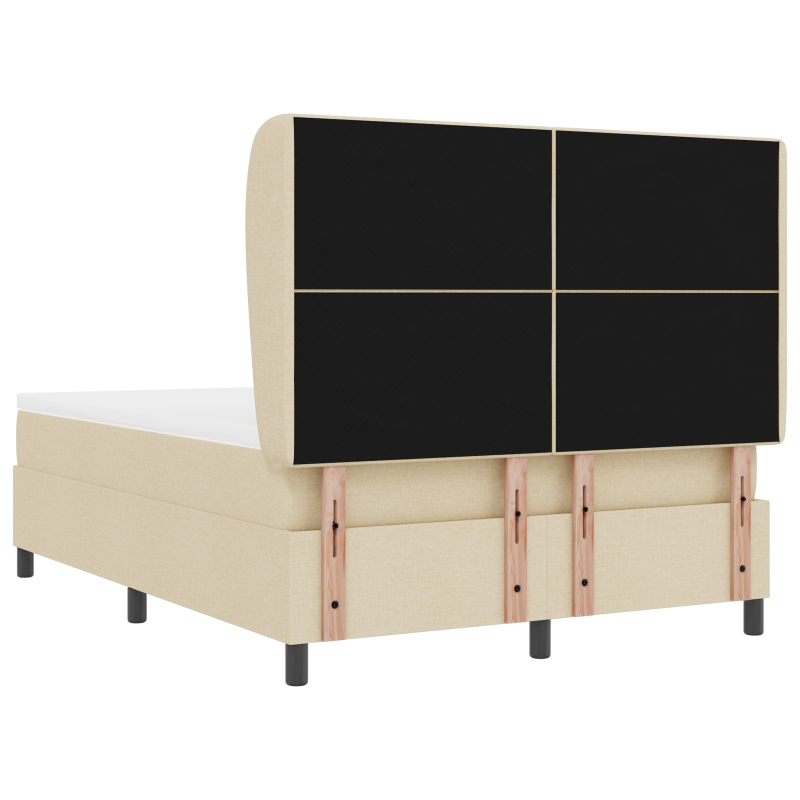 Boxspringbett mit Matratze - Creme, 140x200 cm, Stoff