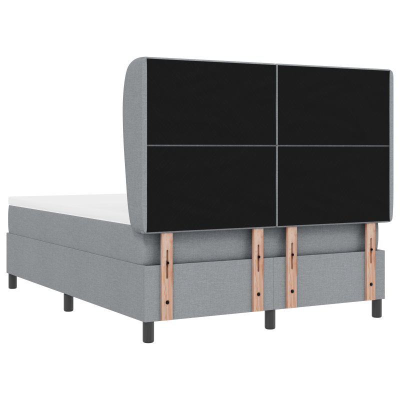 Boxspringbett mit Matratze in Hellgrau, 160x200 cm, Stoff