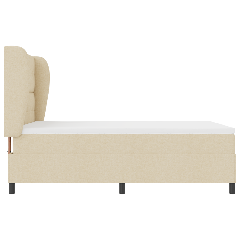 Boxspringbett mit Matratze in Creme, 160x200 cm Stoff