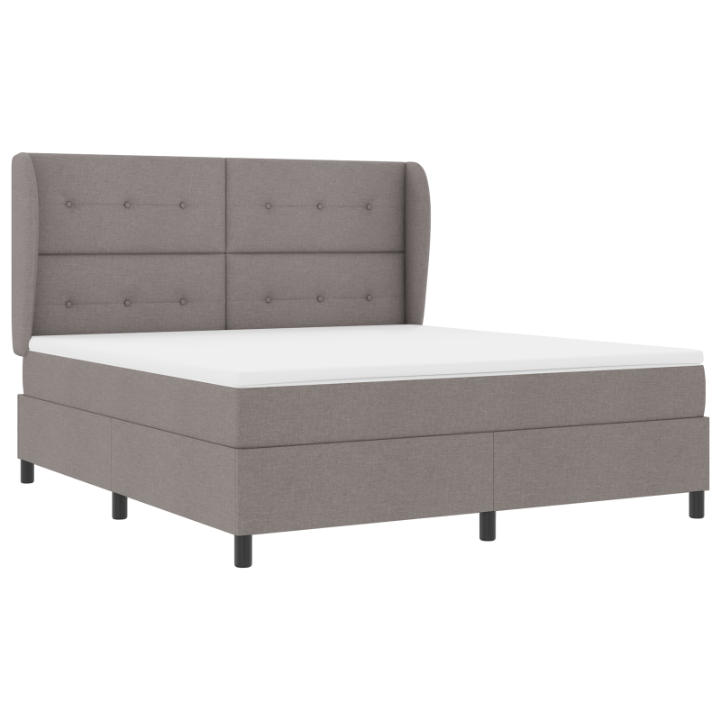 Boxspringbett mit Matratze, Taupe, 180x200 cm, Stoff