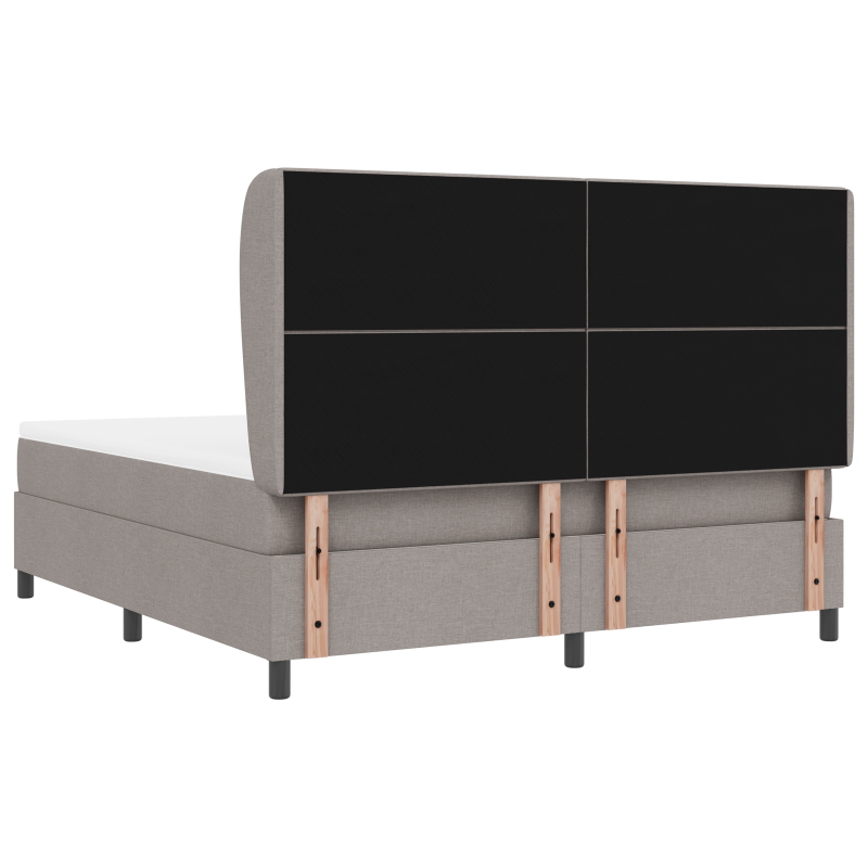 Boxspringbett mit Matratze, Taupe, 180x200 cm, Stoff