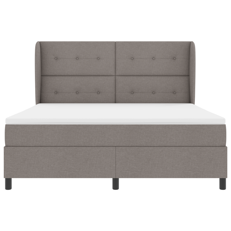 Boxspringbett mit Matratze, Taupe, 180x200 cm, Stoff
