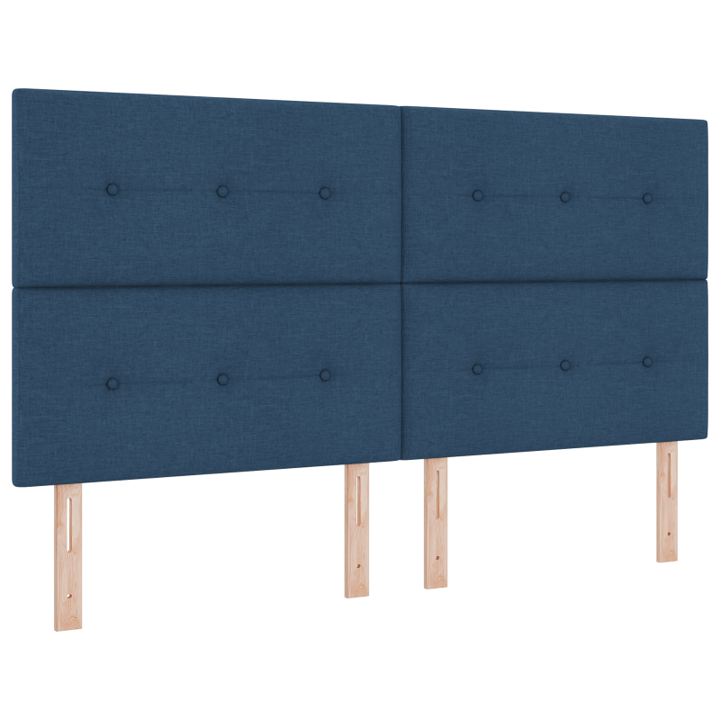 Blaues Boxspringbett mit Matratze, 180x200 cm, Stoff