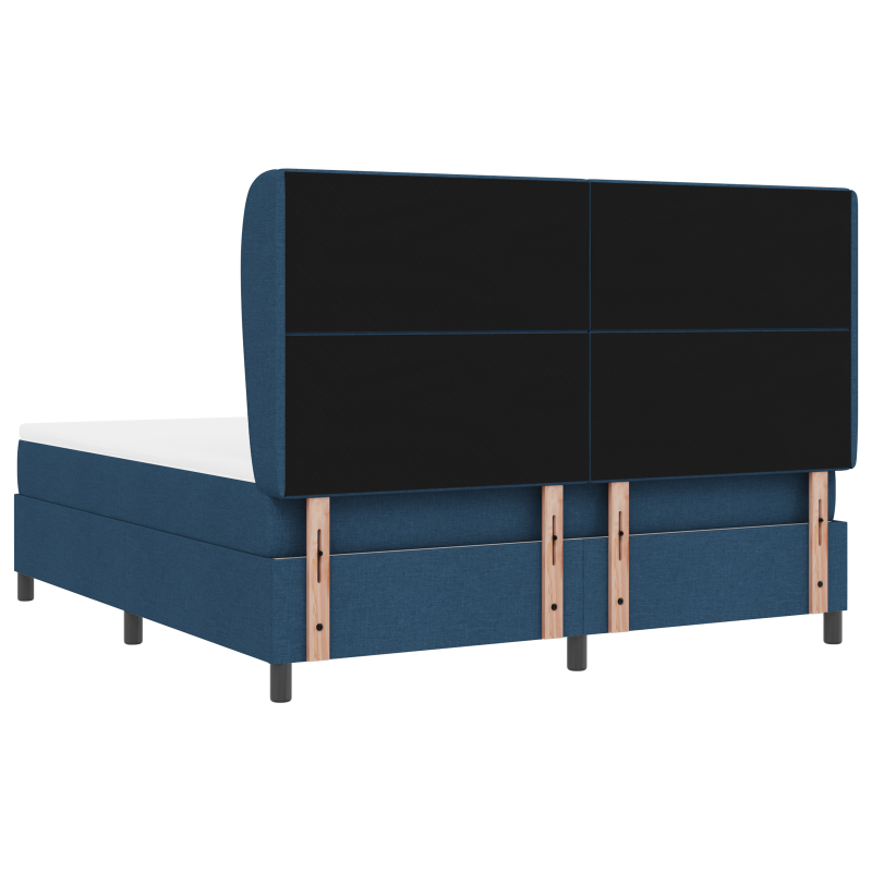 Blaues Boxspringbett mit Matratze, 180x200 cm, Stoff