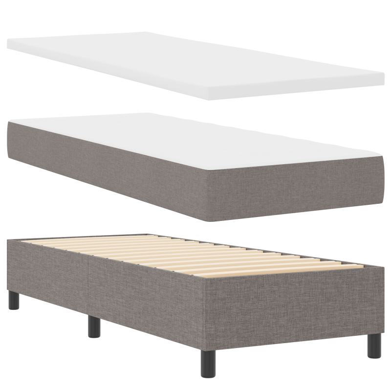 Boxspringbett mit Matratze in Taupe 80x200 cm Stoff