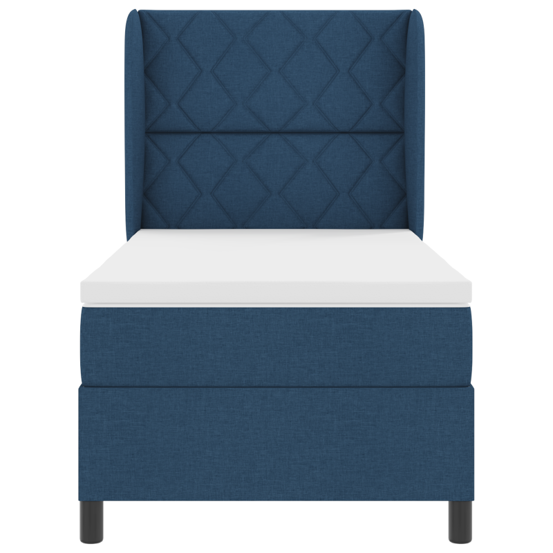 Boxspringbett mit Matratze, Blau, 100x200 cm, Stoff