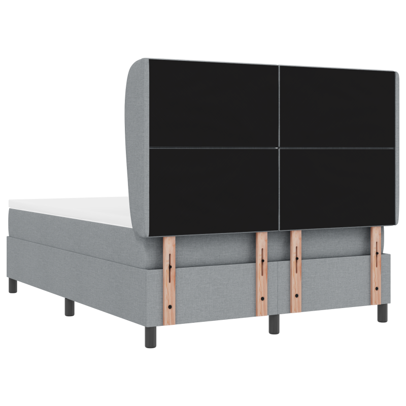 Boxspringbett mit Matratze - Hellgrau, 160x200 cm, Stoff