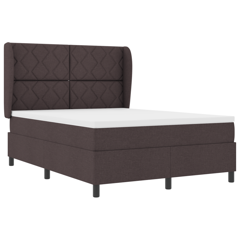 Boxspringbett mit Matratze - Dunkelbraun, 160x200 cm, Stoff