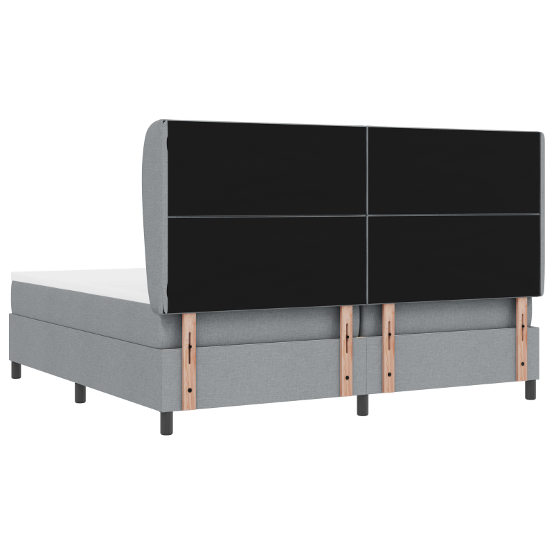 Boxspringbett mit Matratze - Hellgrau, 200x200 cm Stoff