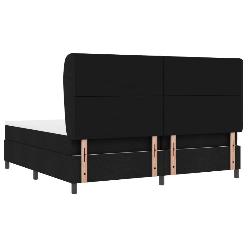 Boxspringbett mit Matratze, Schwarz, 200x200 cm, Stoff