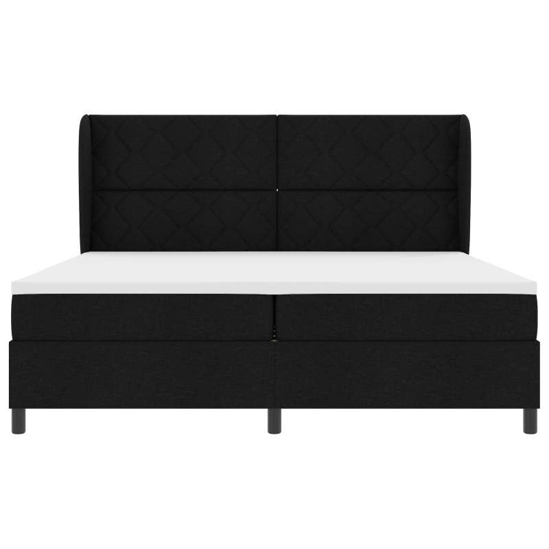 Boxspringbett mit Matratze, Schwarz, 200x200 cm, Stoff