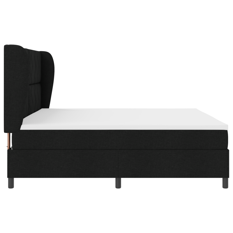 Boxspringbett mit Matratze, Schwarz, 200x200 cm, Stoff