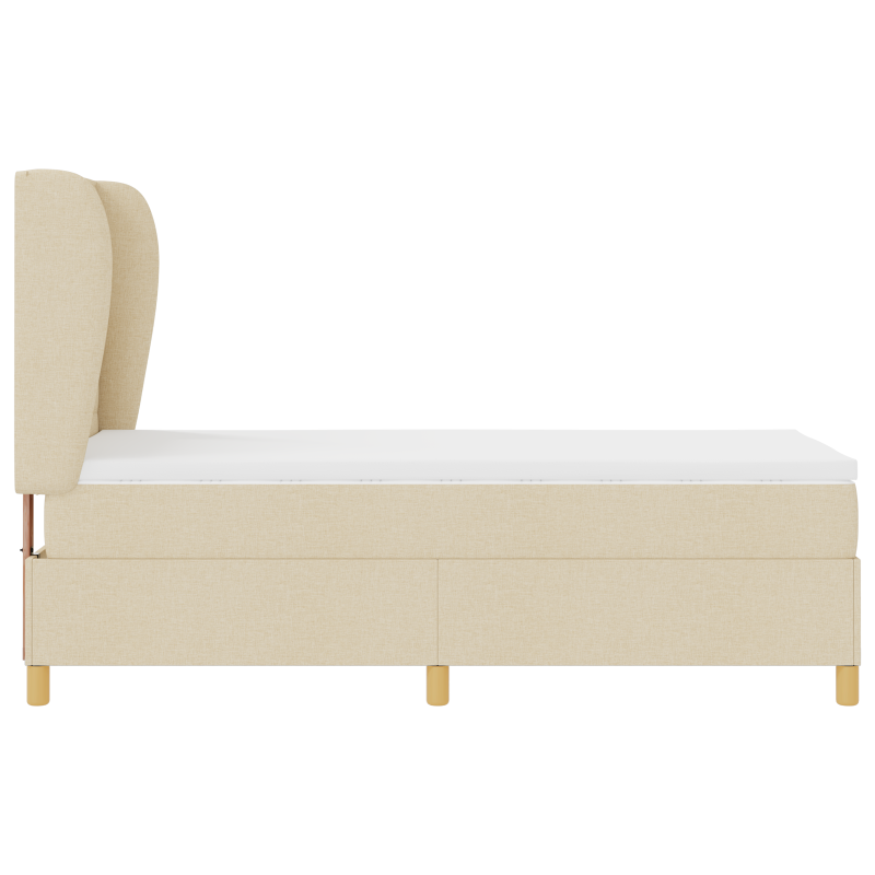 Boxspringbett mit Matratze Creme 90x190 cm Stoff