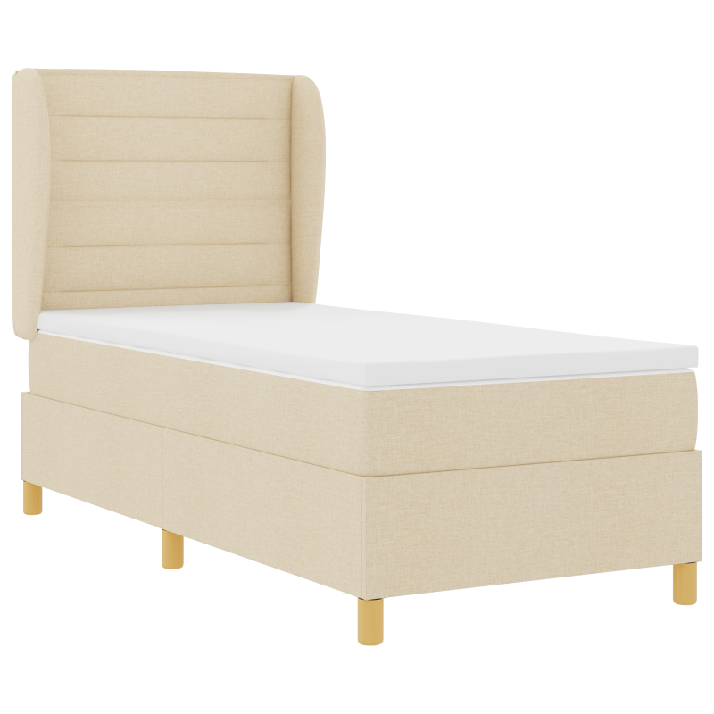 Boxspringbett mit Matratze Creme 90x200 cm Stoff