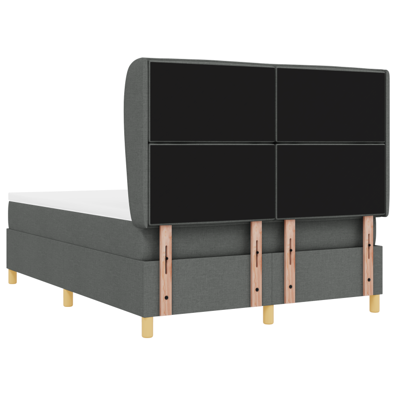 Boxspringbett mit Matratze Dunkelgrau 140x200 cm Stoff