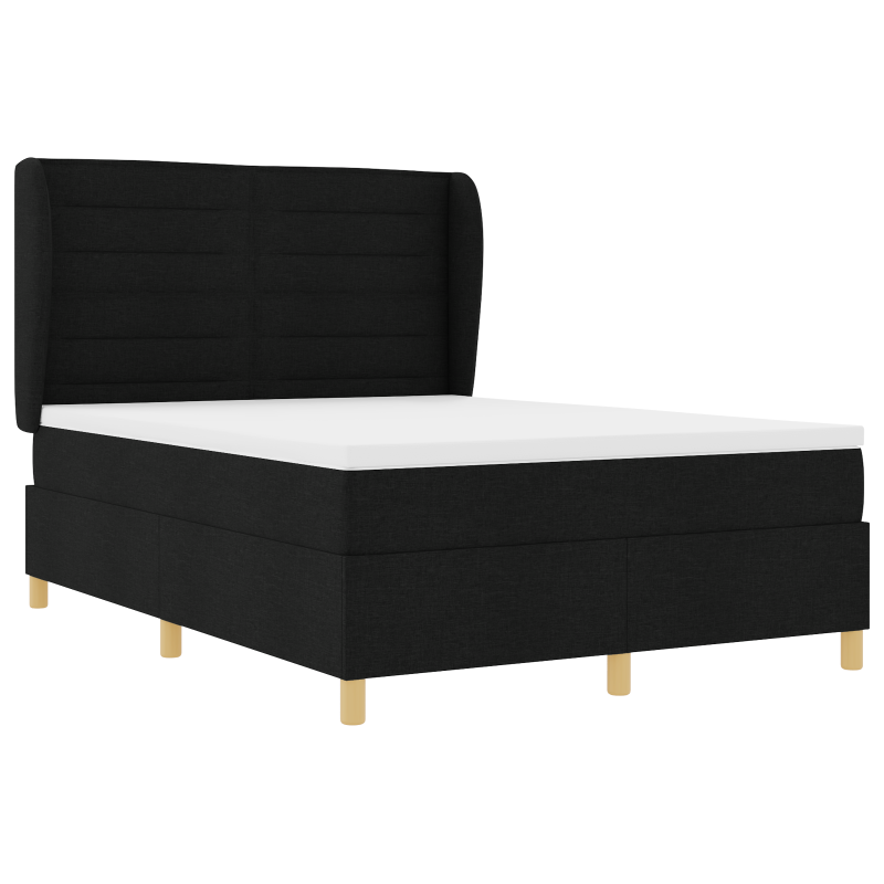 Boxspringbett mit Matratze Schwarz 140x200 cm Stoff