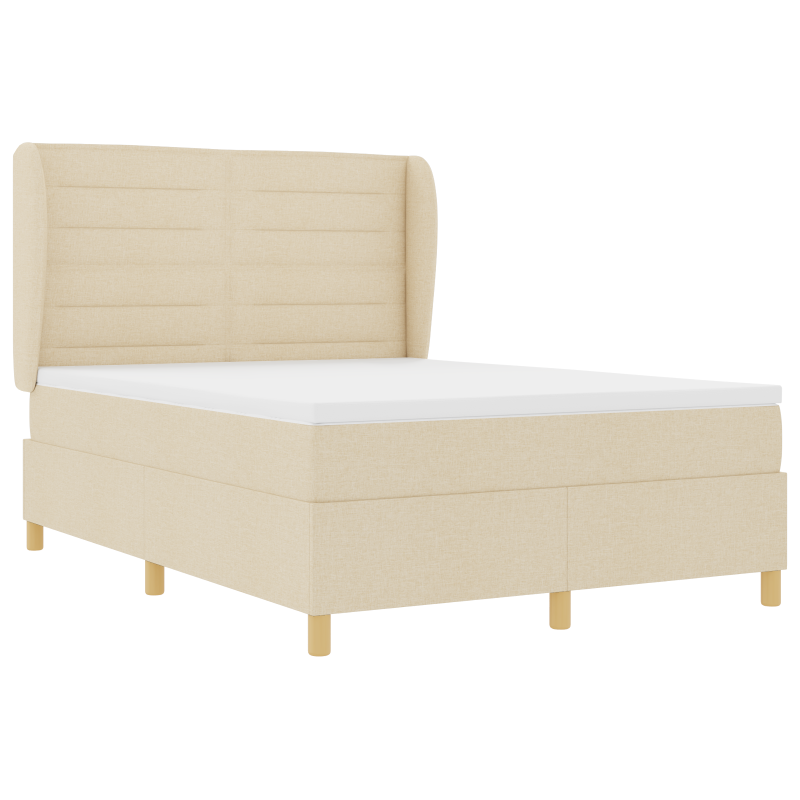 Boxspringbett mit Matratze Creme 140x200 cm Stoff