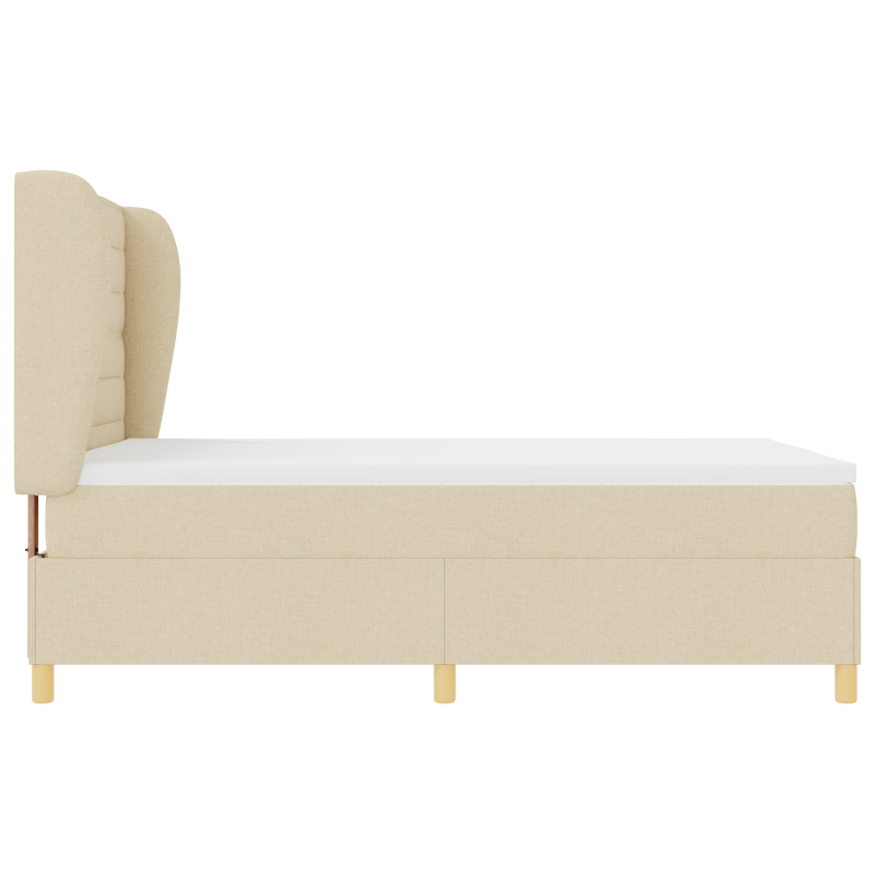 Boxspringbett mit Matratze Creme 140x200 cm Stoff