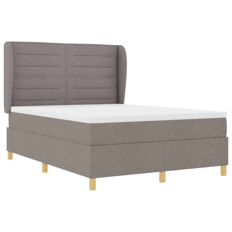 Boxspringbett mit Matratze in Taupe, 160x200 cm, Stoff