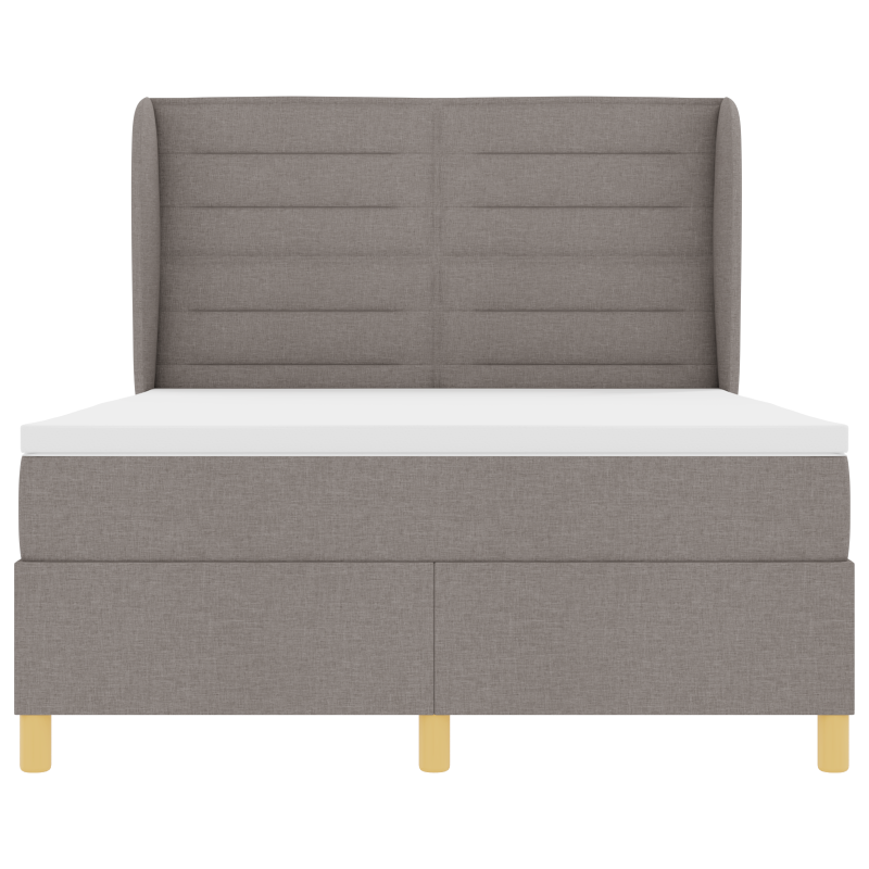 Boxspringbett mit Matratze in Taupe, 160x200 cm, Stoff