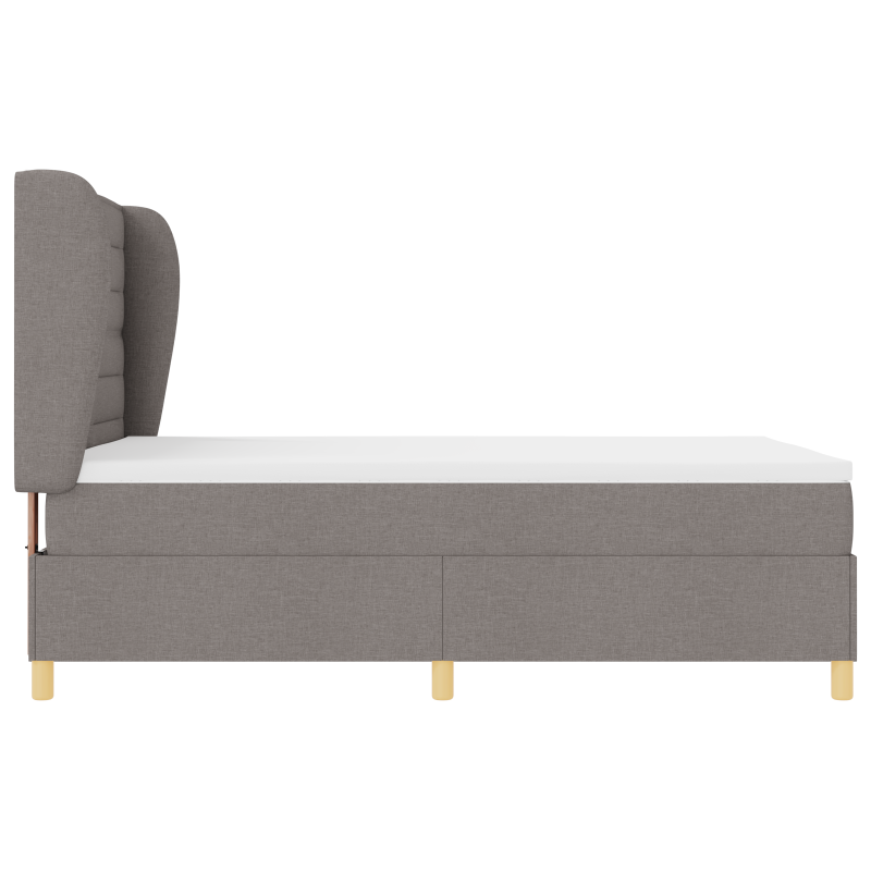 Boxspringbett mit Matratze in Taupe, 160x200 cm, Stoff