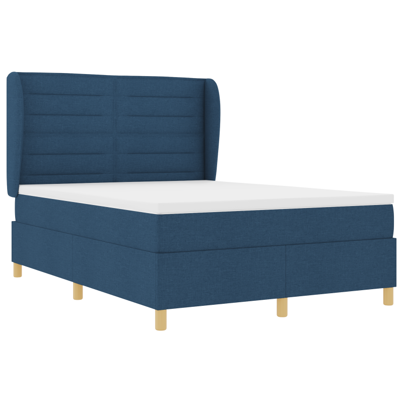 Boxspringbett mit Matratze Blau 160x200 cm Stoff