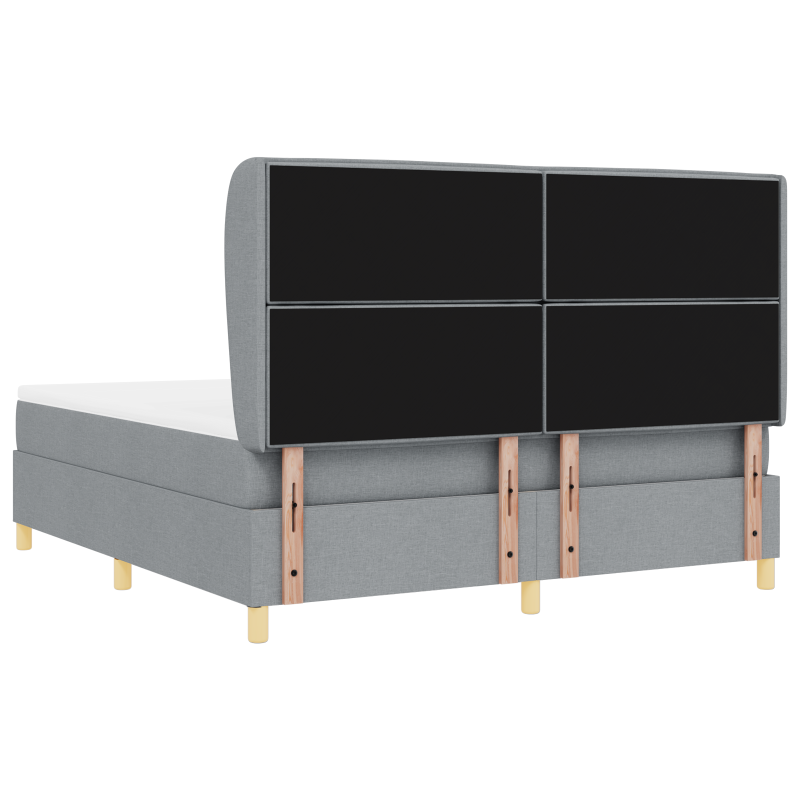 Boxspringbett mit Matratze Hellgrau 180x200 cm Stoff