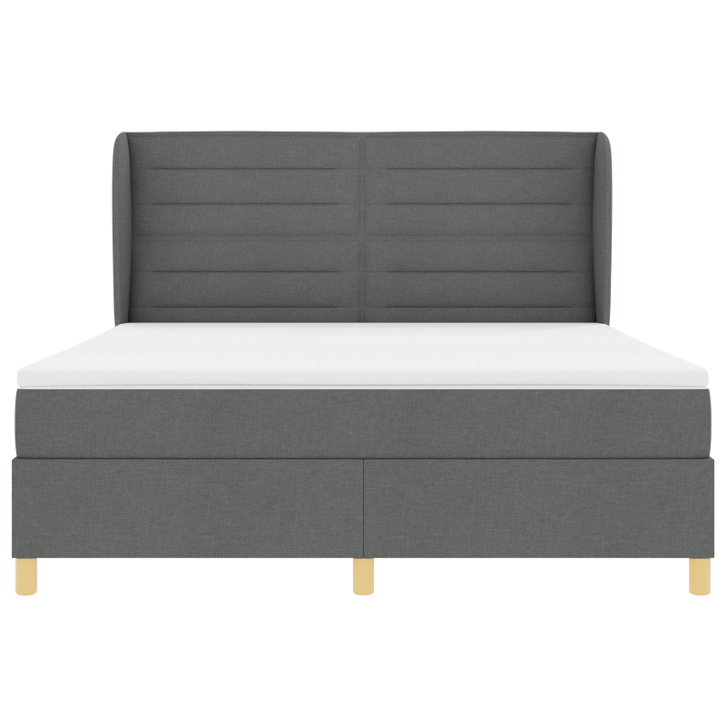 Boxspringbett mit Matratze in Dunkelgrau, 180x200 cm Stoff