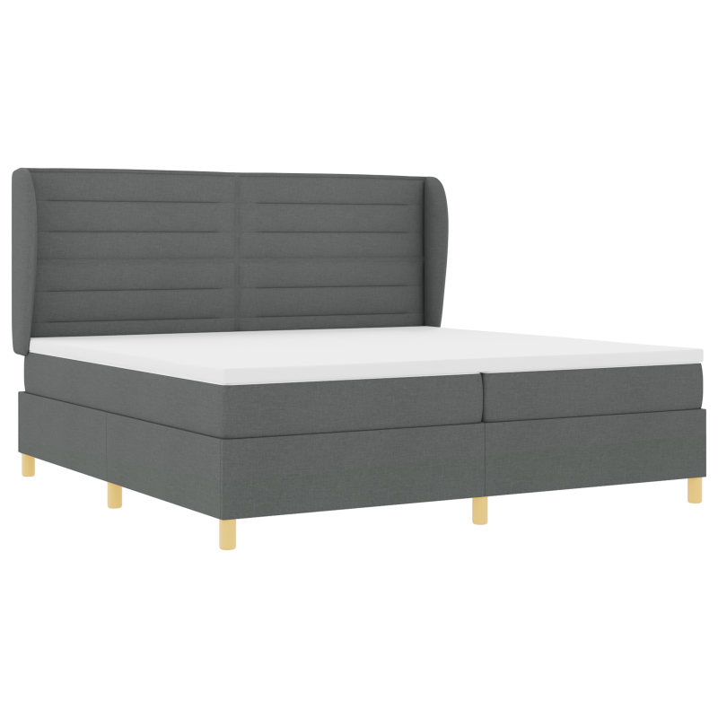 Boxspringbett mit Matratze Dunkelgrau 200x200 cm Stoff